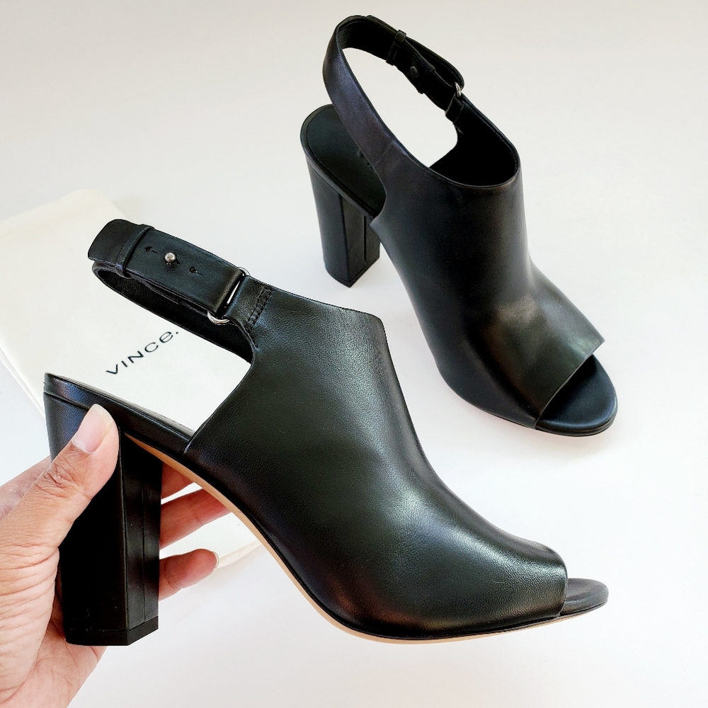 Vince Hartley Slingback Black Sandal NIB size 9